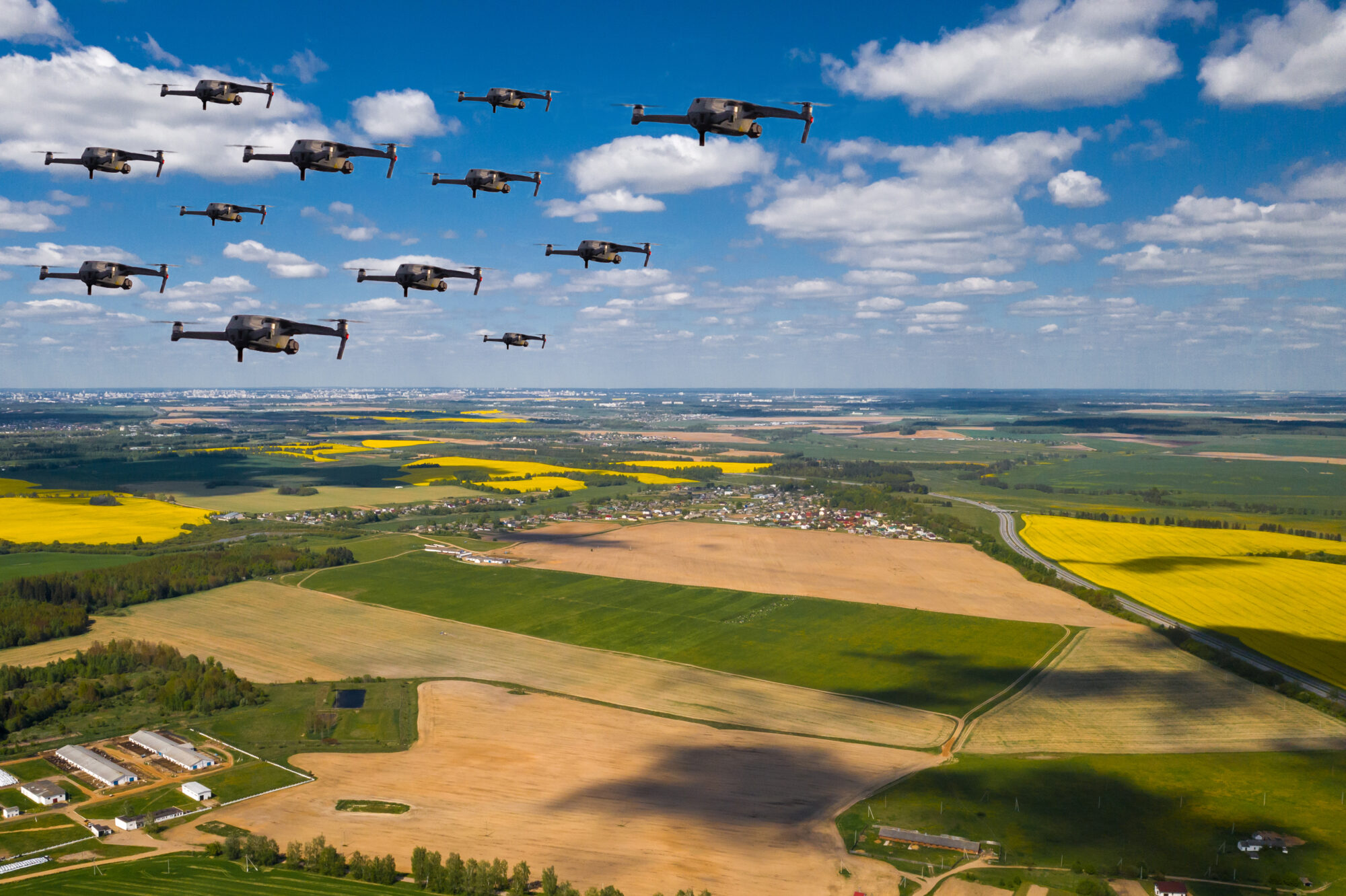 How to segment defence buyers - drones flying over countryside